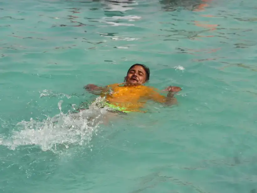 A huge splash frozen mid-cannonball